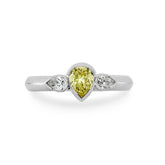 Three Stone Yellow Diamond Engagement Ring - Dracakis Jewellers